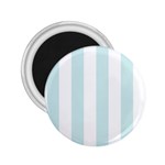 Vertical Stripes - White and Light Cyan 2.25  Magnet