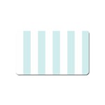 Vertical Stripes - White and Light Cyan Magnet (Name Card)