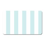 Vertical Stripes - White and Light Cyan Magnet (Rectangular)