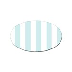 Vertical Stripes - White and Light Cyan Sticker (Oval)