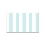 Vertical Stripes - White and Light Cyan Sticker Rectangular (100 pack)