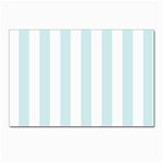 Vertical Stripes - White and Light Cyan Postcard 4 x 6  (Pkg of 10)