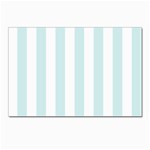 Vertical Stripes - White and Light Cyan Postcards 5  x 7  (Pkg of 10)