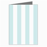 Vertical Stripes - White and Light Cyan Greeting Card