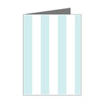 Vertical Stripes - White and Light Cyan Mini Greeting Card