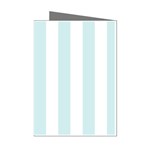 Vertical Stripes - White and Light Cyan Mini Greeting Cards (Pkg of 8)