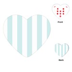Vertical Stripes - White and Light Cyan Playing Cards (Heart)