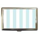 Vertical Stripes - White and Light Cyan Cigarette Money Case