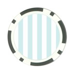 Vertical Stripes - White and Light Cyan Poker Chip Card Guard