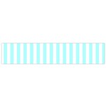 Vertical Stripes - White and Celeste Cyan Flano Scarf (Small)