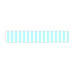 Vertical Stripes - White and Celeste Cyan Flano Scarf (Mini)