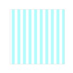 Vertical Stripes - White and Celeste Cyan Small Satin Scarf  (Square)