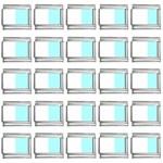 Vertical Stripes - White and Celeste Cyan 9mm Italian Charm (25 pack)
