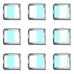 Vertical Stripes - White and Celeste Cyan Mega Link Italian Charm (9 pack)