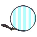 Vertical Stripes - White and Celeste Cyan Classic 20-CD Wallet