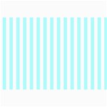 Vertical Stripes - White and Celeste Cyan Collage 12  x 18 