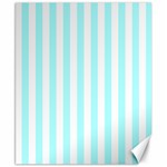 Vertical Stripes - White and Celeste Cyan Canvas 8  x 10 