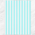 Vertical Stripes - White and Celeste Cyan Canvas 12  x 16 