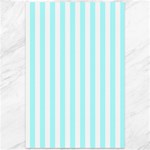 Vertical Stripes - White and Celeste Cyan Canvas 12  x 18 