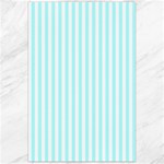 Vertical Stripes - White and Celeste Cyan Canvas 24  x 36 