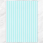 Vertical Stripes - White and Celeste Cyan Canvas 36  x 48 