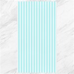 Vertical Stripes - White and Celeste Cyan Canvas 40  x 72 