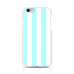 Vertical Stripes - White and Celeste Cyan Apple iPhone 6/6S Silicone Case (Transparent)
