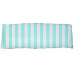 Vertical Stripes - White and Celeste Cyan Body Pillow Case (Dakimakura) (One Side)