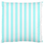 Vertical Stripes - White and Celeste Cyan Large Cushion Case (Two Sides)