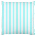 Vertical Stripes - White and Celeste Cyan Standard Flano Cushion Case (One Side)