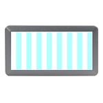 Vertical Stripes - White and Celeste Cyan Memory Card Reader (Mini)