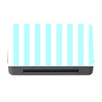 Vertical Stripes - White and Celeste Cyan Memory Card Reader with CF