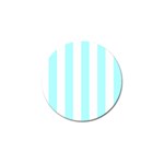Vertical Stripes - White and Celeste Cyan Golf Ball Marker