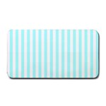 Vertical Stripes - White and Celeste Cyan Medium Bar Mat