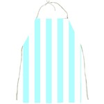 Vertical Stripes - White and Celeste Cyan Full Print Apron