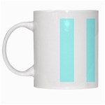 Vertical Stripes - White and Celeste Cyan White Mug