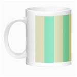 Vertical Stripes - White and Celeste Cyan Night Luminous Mug