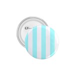Vertical Stripes - White and Celeste Cyan 1.75  Button