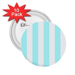 Vertical Stripes - White and Celeste Cyan 2.25  Button (10 pack)