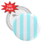 Vertical Stripes - White and Celeste Cyan 2.25  Button (100 pack)