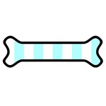 Vertical Stripes - White and Celeste Cyan Magnet (Dog Bone)