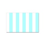Vertical Stripes - White and Celeste Cyan Sticker Rectangular (100 pack)