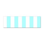 Vertical Stripes - White and Celeste Cyan Sticker (Bumper)