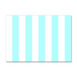 Vertical Stripes - White and Celeste Cyan Sticker A4 (10 pack)