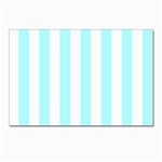 Vertical Stripes - White and Celeste Cyan Postcard 4  x 6 