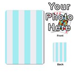 Vertical Stripes - White and Celeste Cyan Multi-purpose Cards (Rectangle)