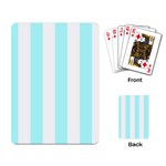 Vertical Stripes - White and Celeste Cyan Playing Cards Single Design