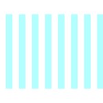 Vertical Stripes - White and Celeste Cyan Birthday Cake 3D Greeting Card (7x5)