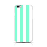 Vertical Stripes - White and Aquamarine Apple iPhone 6/6S Silicone Case (Transparent)