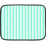 Vertical Stripes - White and Aquamarine Fleece Blanket (Mini)